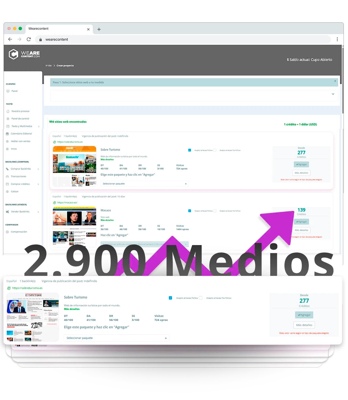 Plataforma Líder en Compra de Menciones en Medios para Linkbuilding